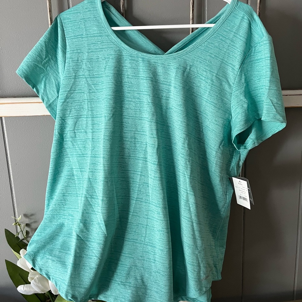 NWT Eddie Bauer wicking shirt, cross back design